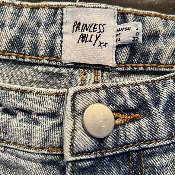 Princess Polly BEHATI STRAIGHT LEG JEANS LIGHT WASH DENIM SZ 4 - Picture 7 of 8
